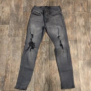 Hollister Ripped Gray Skinny Jeans